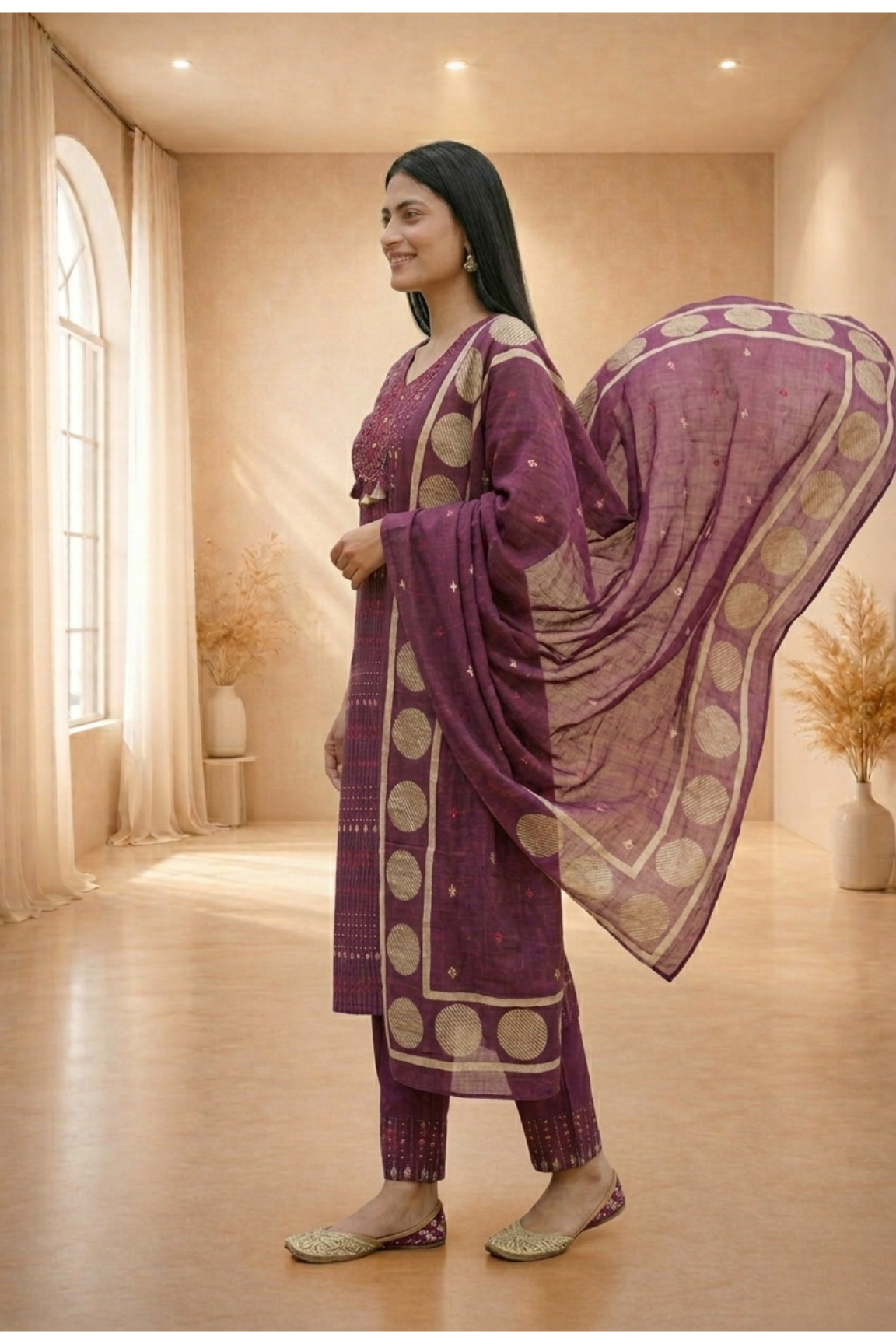 Elegant Prussian Cotton Kurta Set