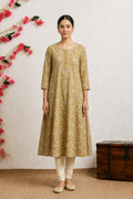 Mustard kurti A-Line