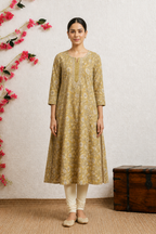 Mustard kurti A-Line