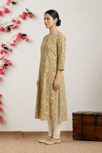 Mustard kurti A-Line