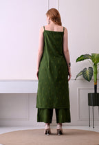 Mehendi Green Embroidered Kurti with Trousers