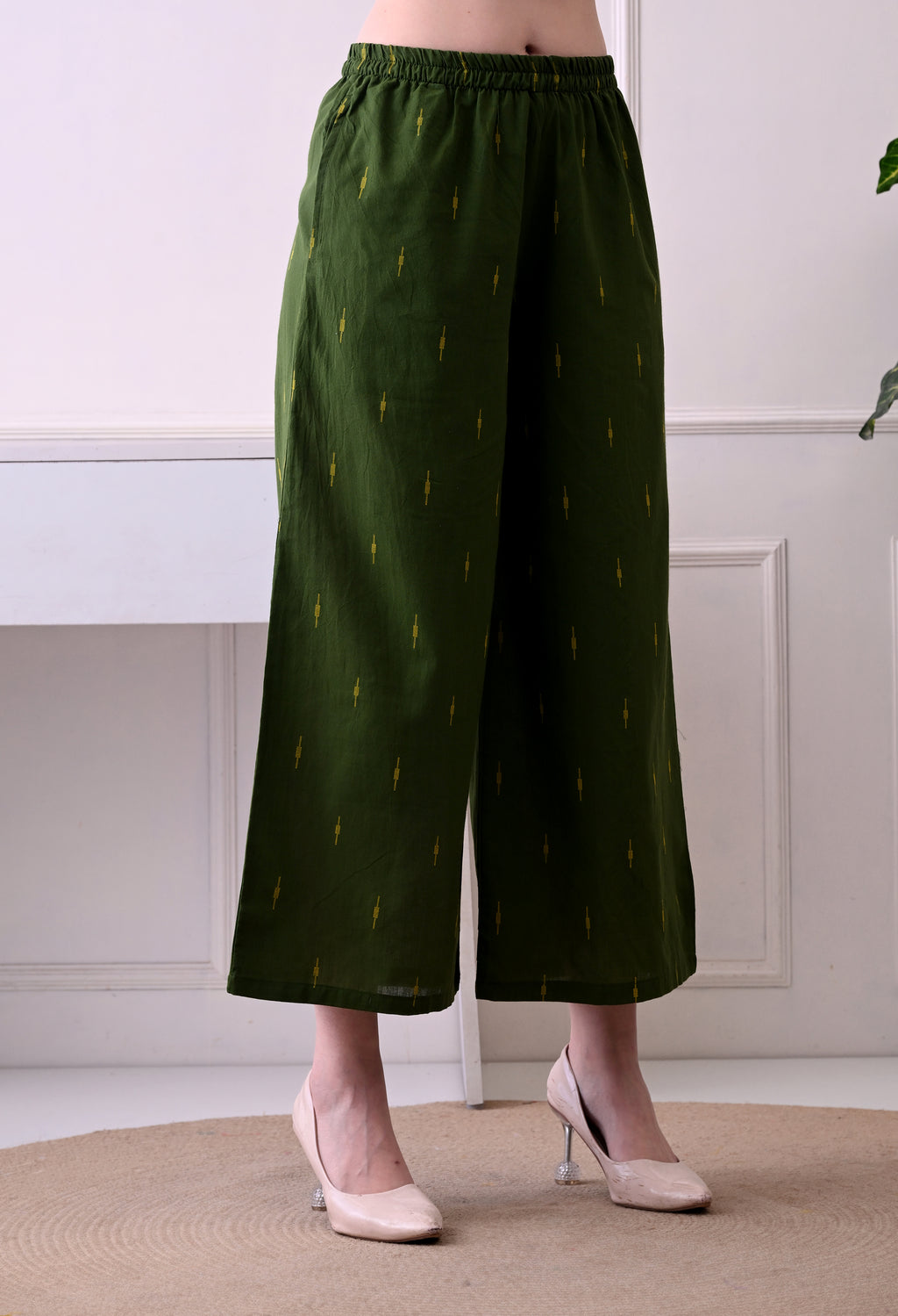 Mehendi Green Embroidered Kurti with Trousers