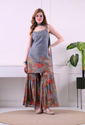 Sarara suit florel print with merer work