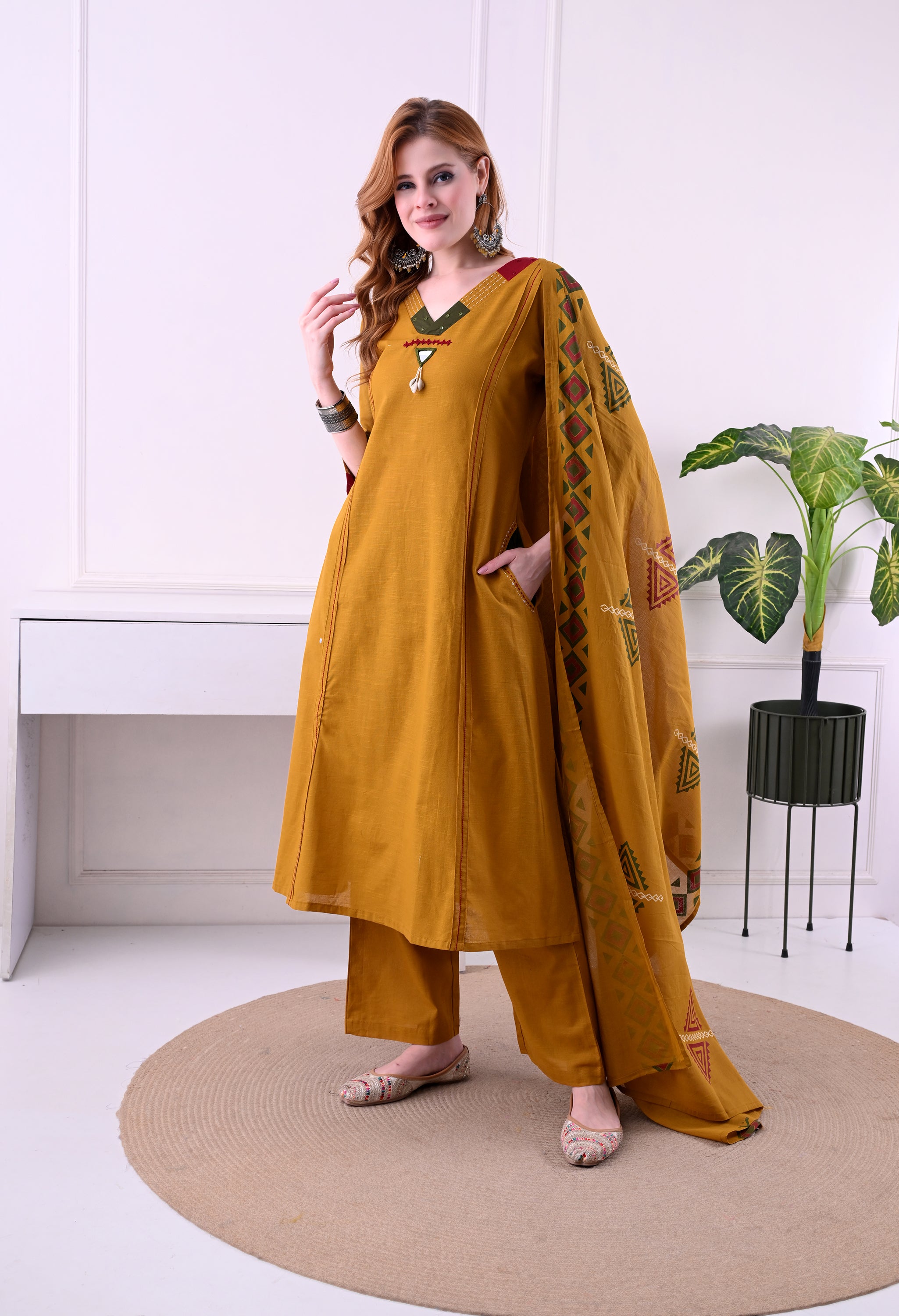 musterd Ethnic Meadow Pocket Kurta set