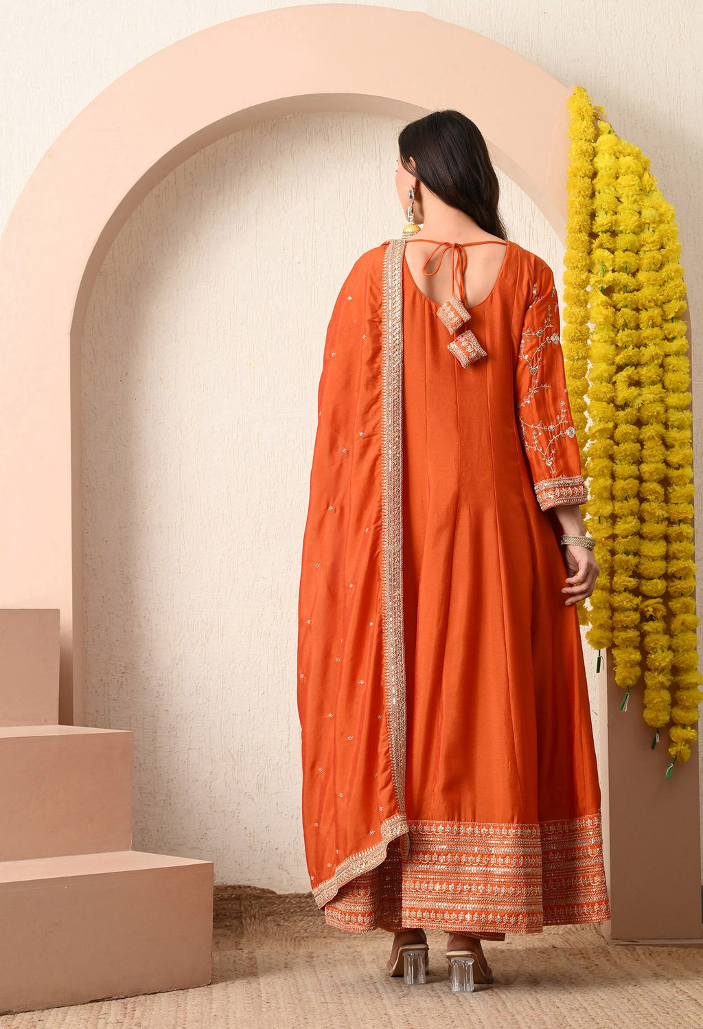Saffron Glow Anarkali Set