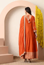 Saffron Glow Anarkali Set