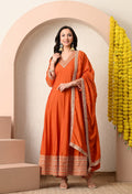 Saffron Glow Anarkali Set