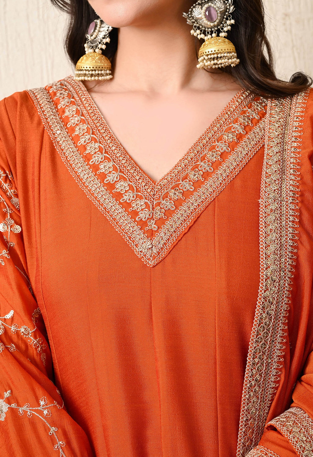 Saffron Glow Anarkali Set