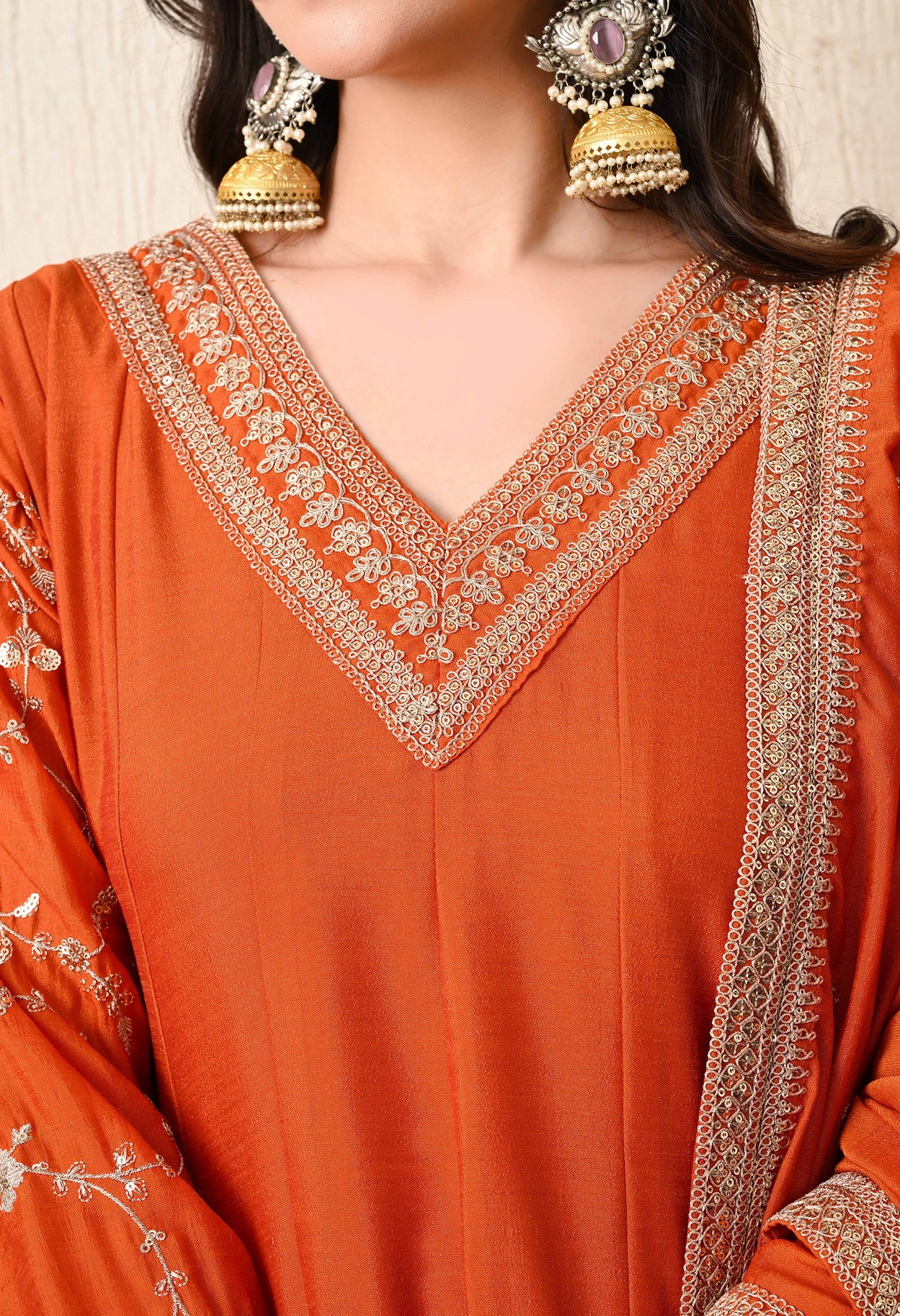 Saffron Glow Anarkali Set