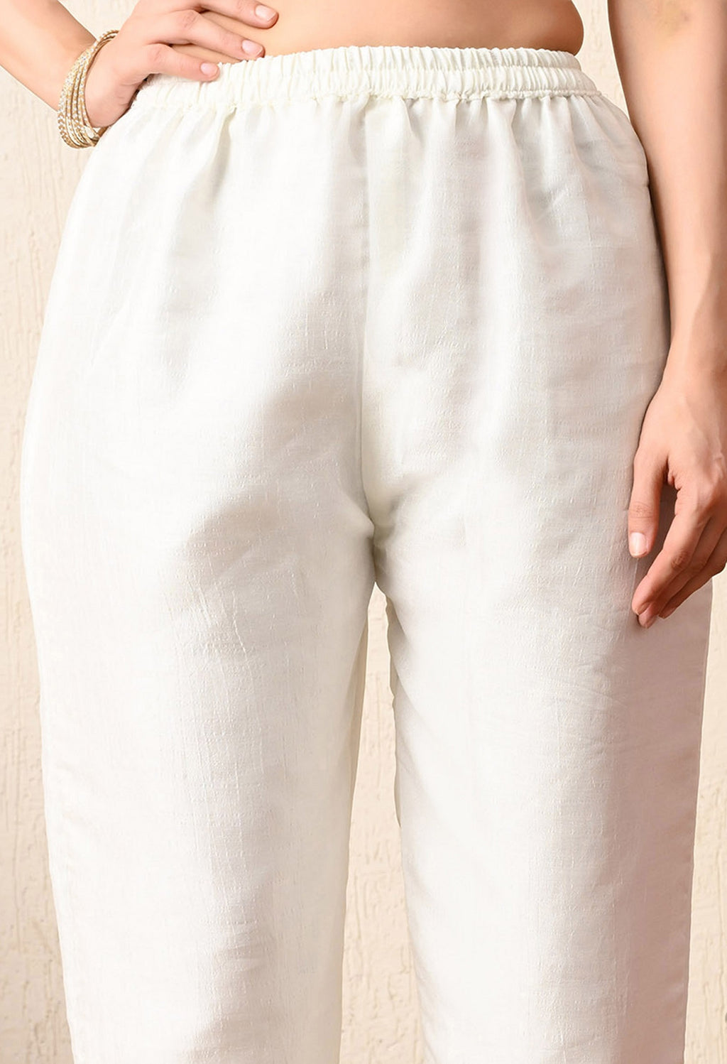 Off-White Embroidered Kurta Set