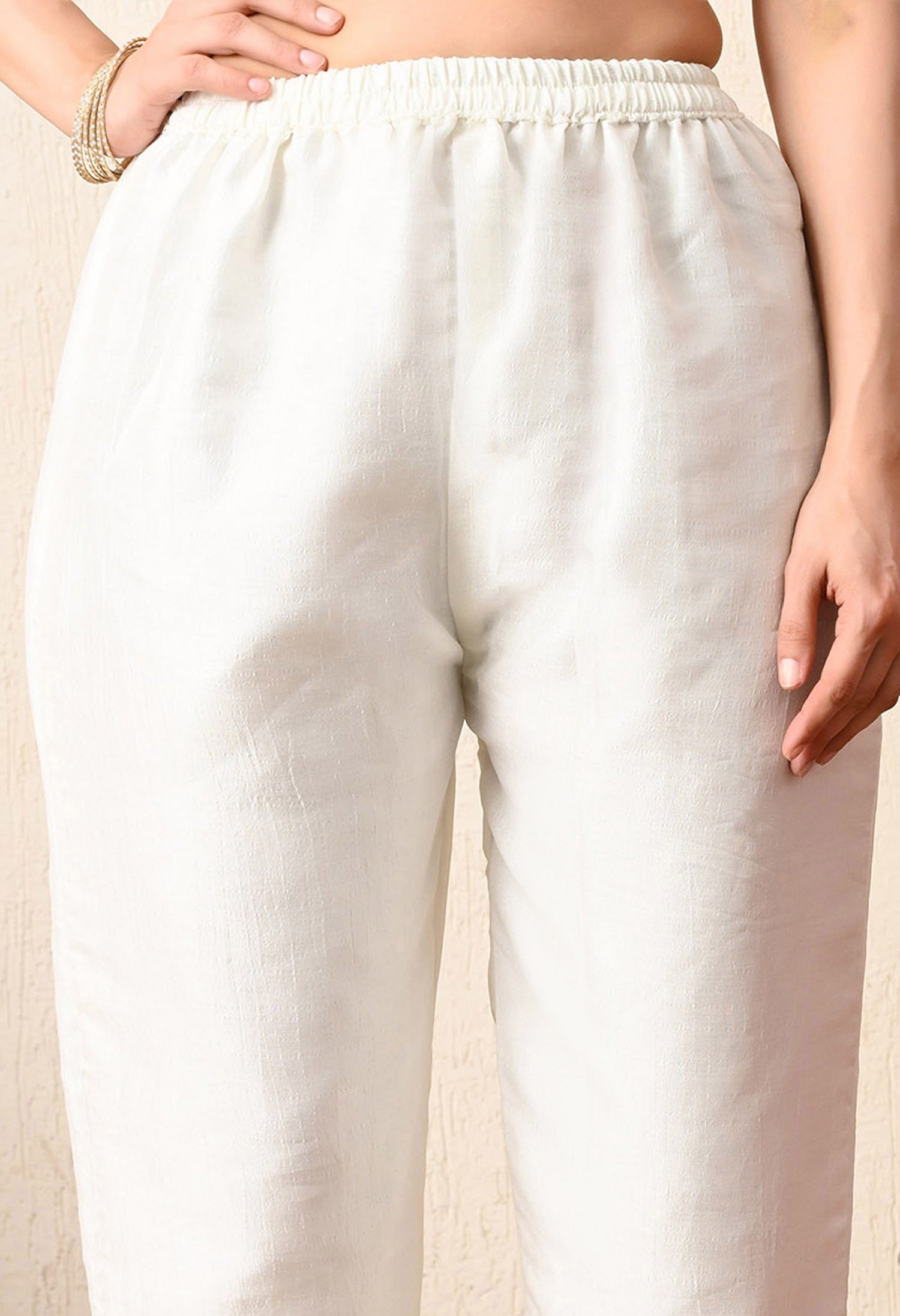 Off-White Embroidered Kurta Set