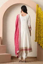 Off-White Embroidered Kurta Set