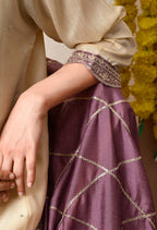 Mauve Embroidered Kurta Set with Dupatta