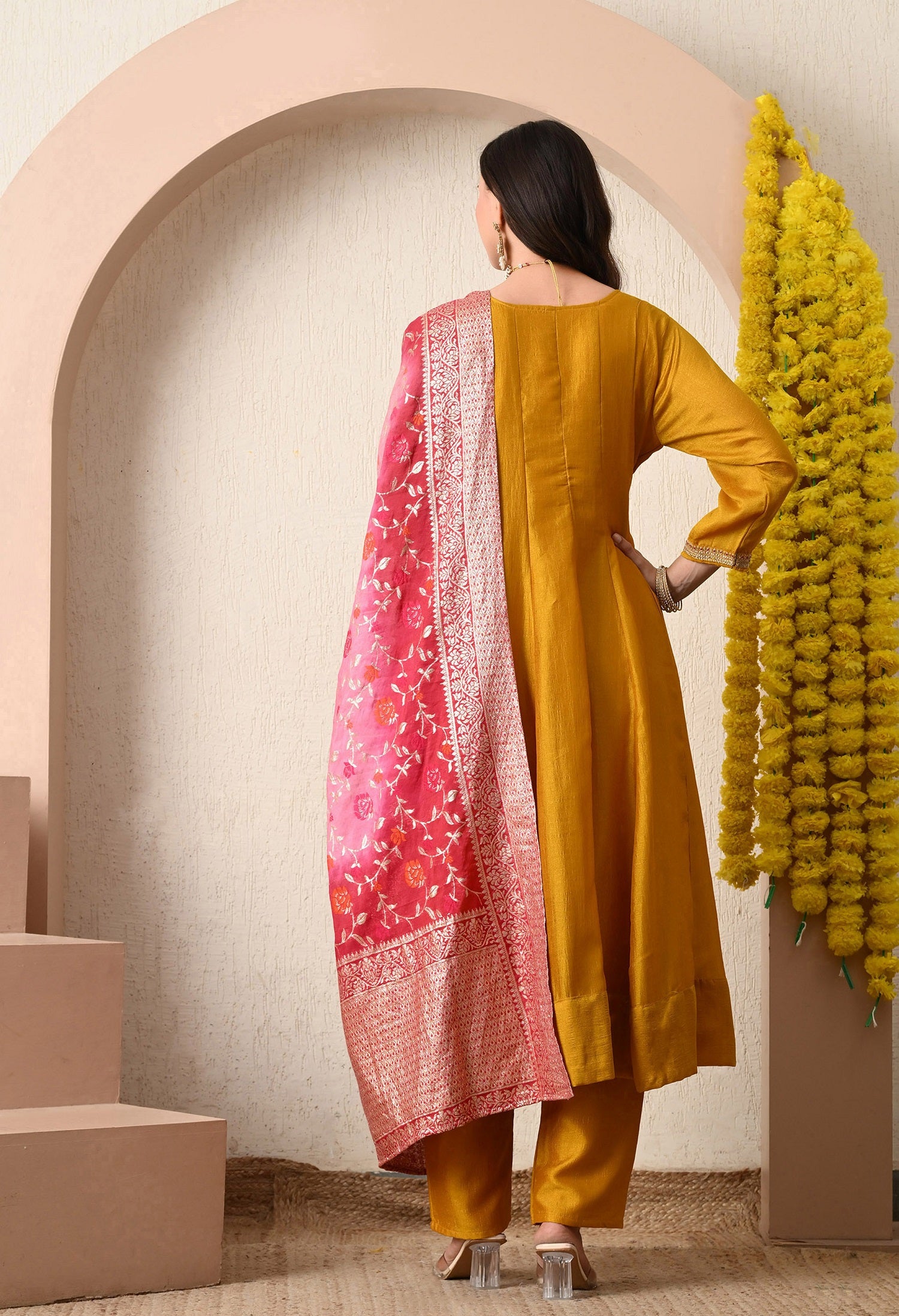 Anarkali with Banarasi Dupatta