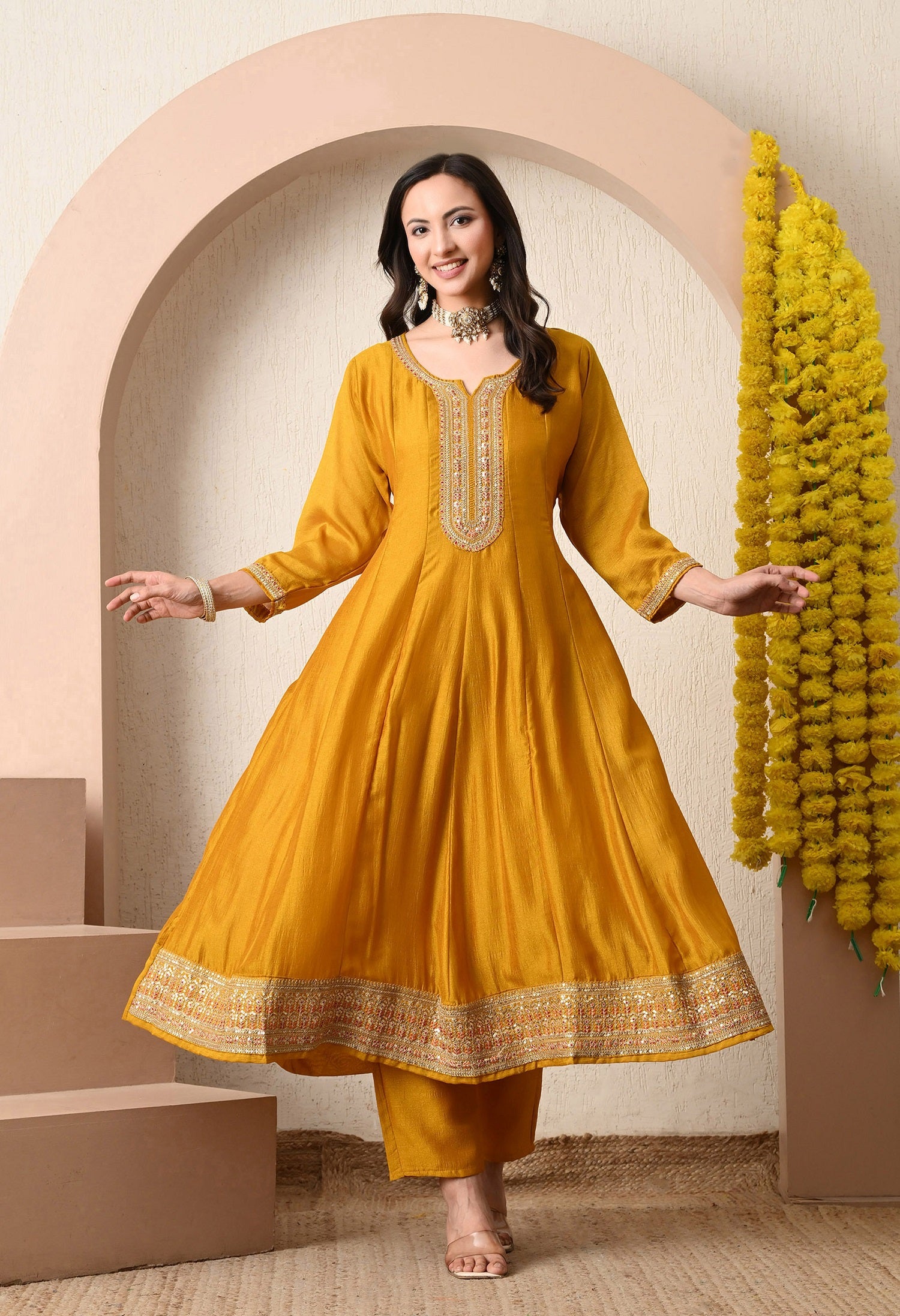 Anarkali with Banarasi Dupatta