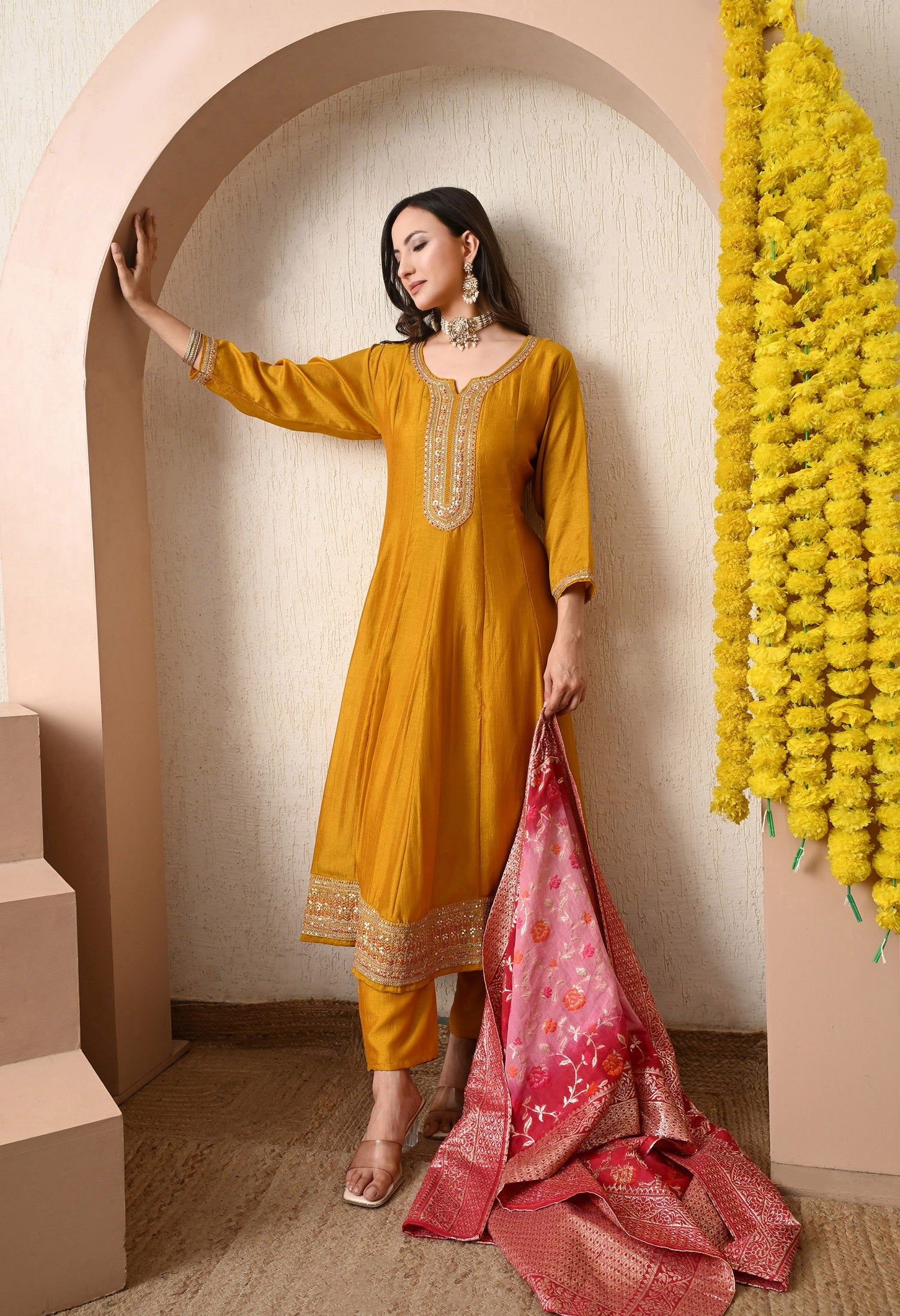 Anarkali with Banarasi Dupatta