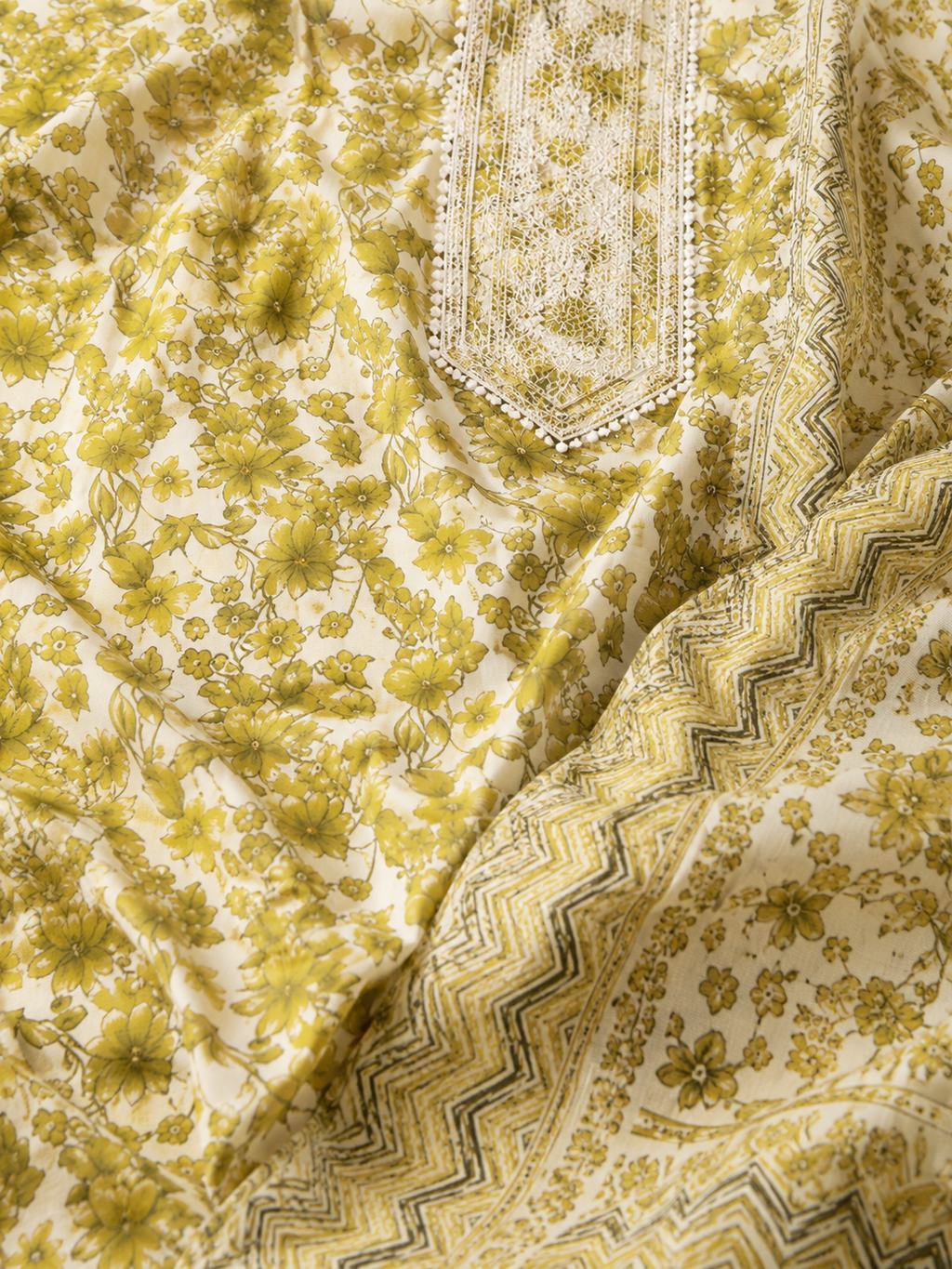 Premium Floral Print Cotton Kurta Pant Set with Dupatta