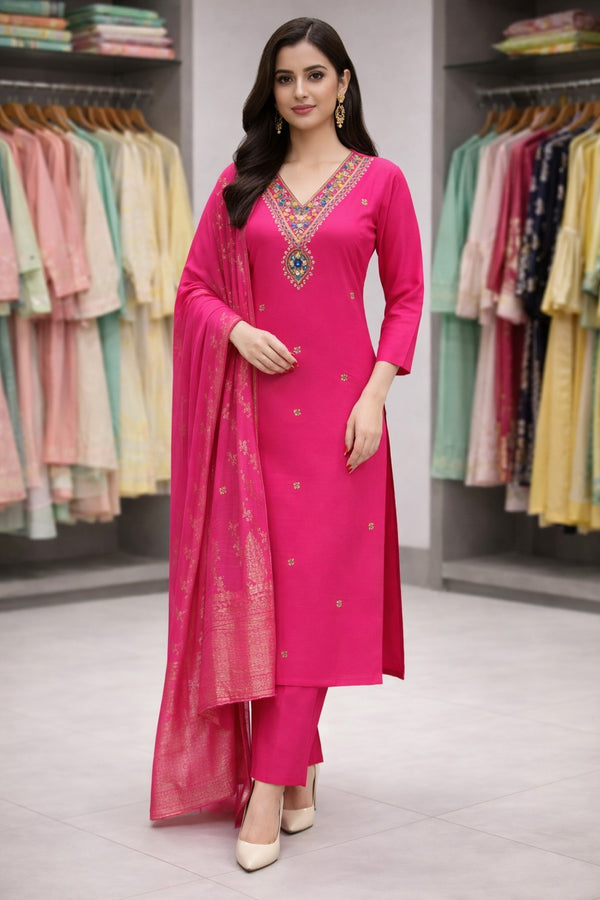 Rani colour with Neck work