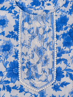 Indigo Blue Floral Cotton Kurta Set