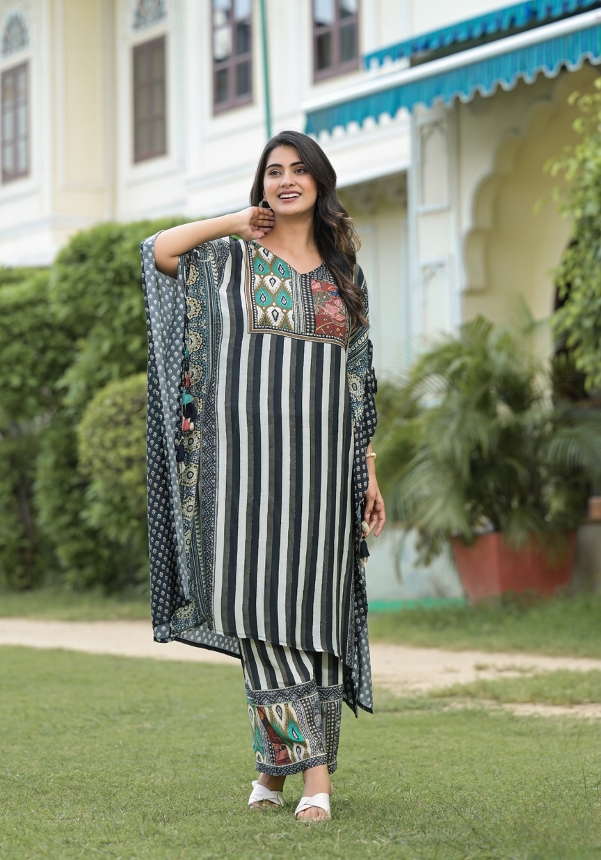 Black Zoya Kaftan Set