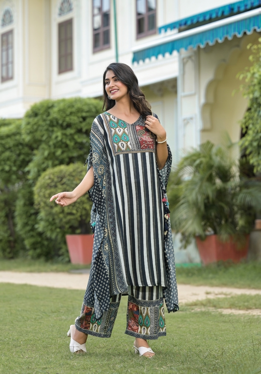 Black Zoya Kaftan Set