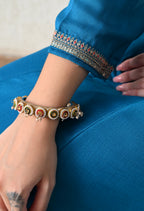 Royal Teal Embroidered Anarkali Suit Set