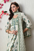 Refreshing Floral Cotton Anarkali Suit Set