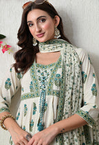 Refreshing Floral Cotton Anarkali Suit Set