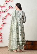 Refreshing Floral Cotton Anarkali Suit Set