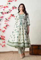 Refreshing Floral Cotton Anarkali Suit Set