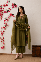 Mehendi mal A-Line kurta set