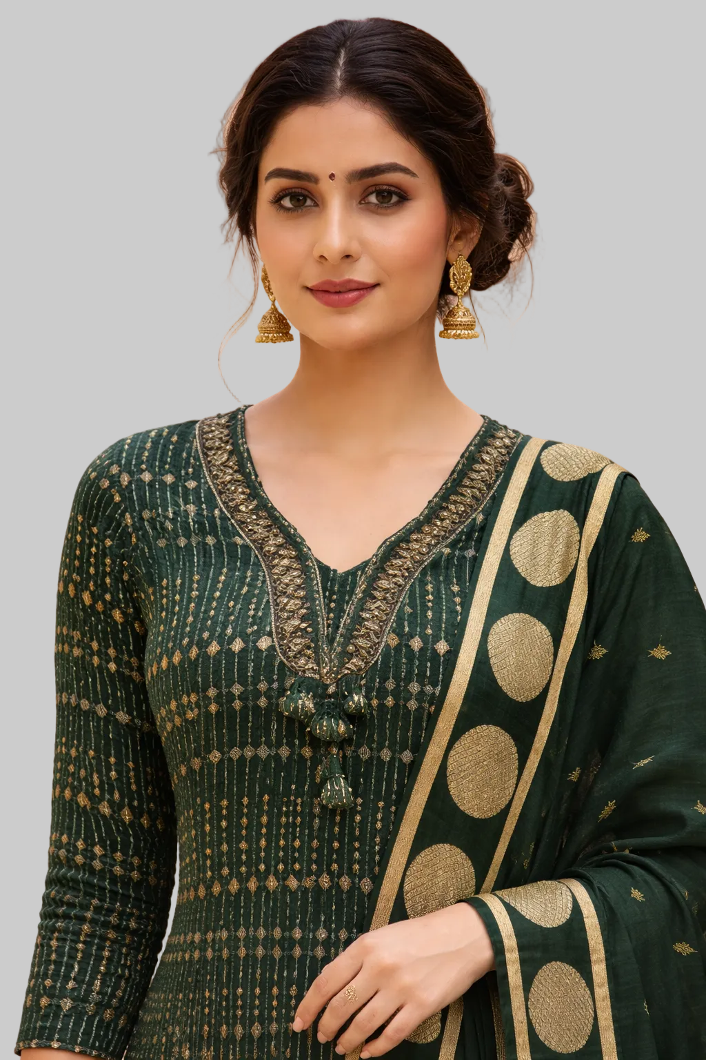 Elegant Prussian Green Cotton Kurta Set