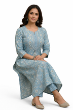Sky blue kurti A-Line