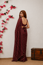 Maroon Soft Organza Embellished Saree