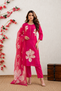 Azure Floral Straight Kurta Set with Dupatta