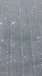 Sky blue Pearl & Sequin Work Premium Net Saree