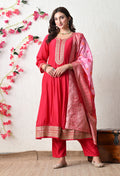 Vibrant Rani Embroidered Anarkali Suit Set