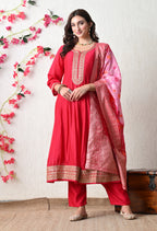 Vibrant Rani Embroidered Anarkali Suit Set