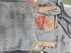 Sarara suit florel print with merer work
