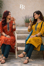 Meroon Ethnic Printed Kurti with Pent