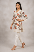 Floral Lace-Trimmed Kurti